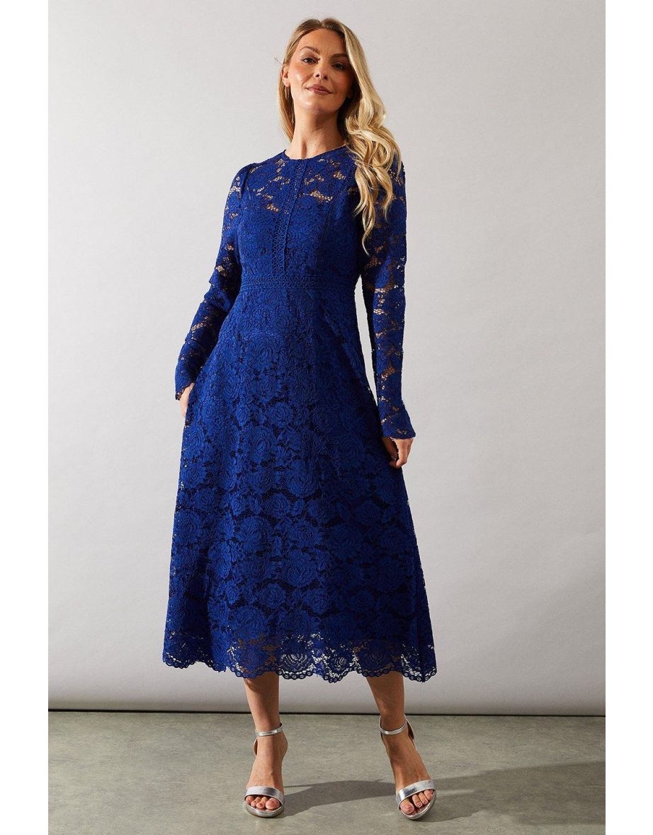 Shop Lace Fit And Flare Midaxi Dress Online in Bahrain VogaCloset