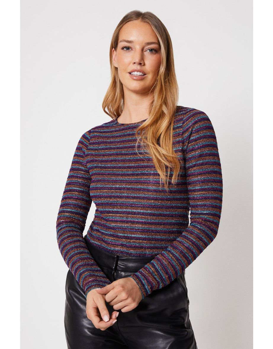 Rainbow Stripe Long Sleeve Top