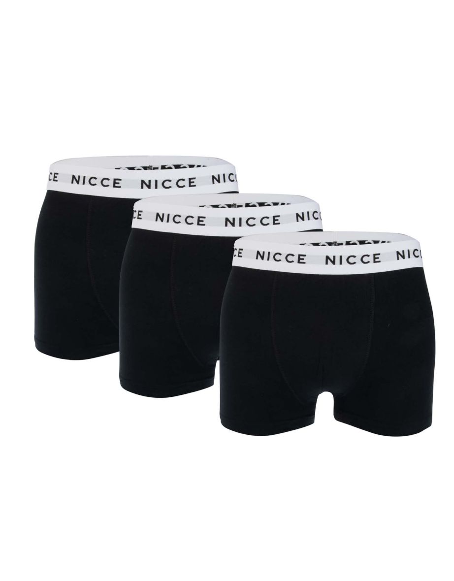 Men's NICCE Wisbor 3 Pack Boxer Shorts in Black
