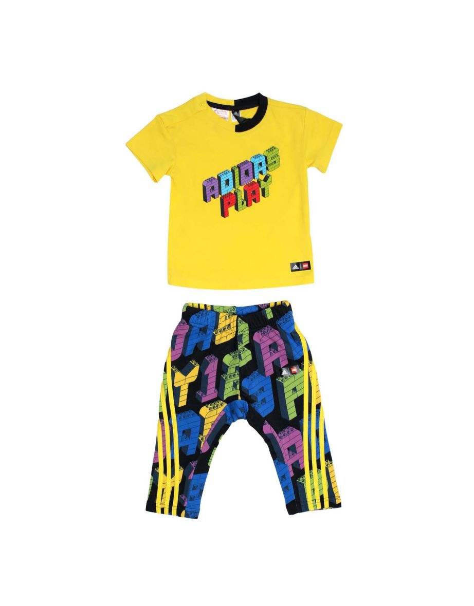 Boy's adidas Baby Classic LEGO T-Shirt And Pants Set in Yellow