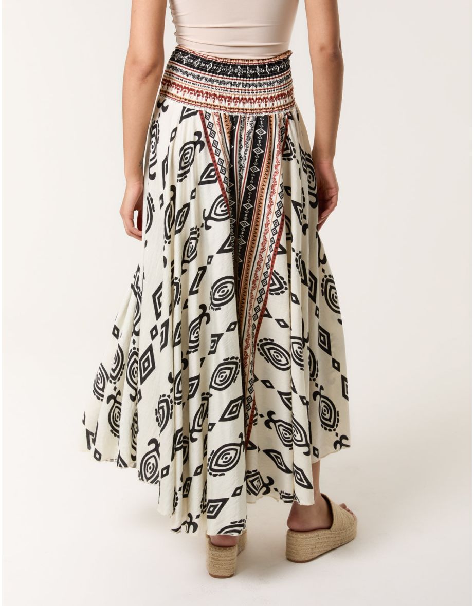 Flared Skirt With Geometric Print - 4