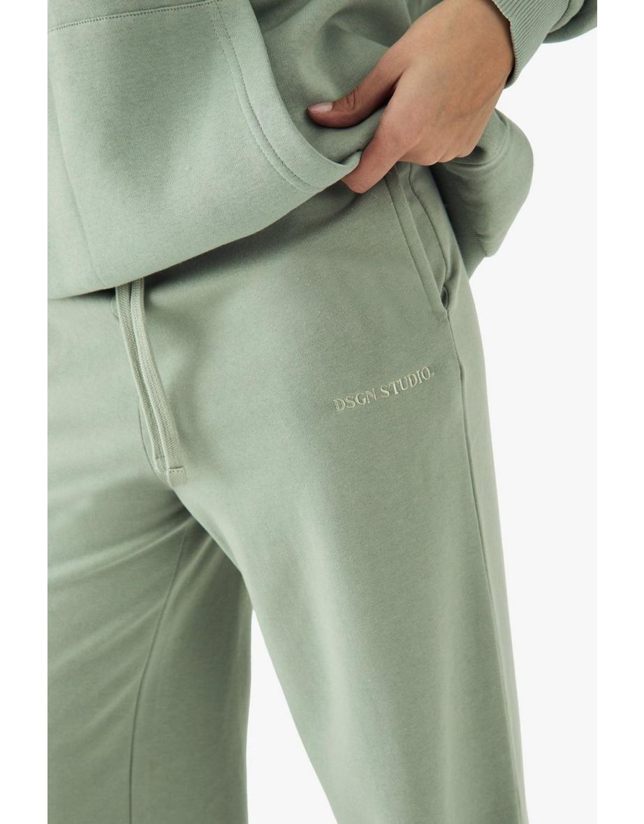 DSGN Studio Embroidered Straight Leg Jogger - sage - 3