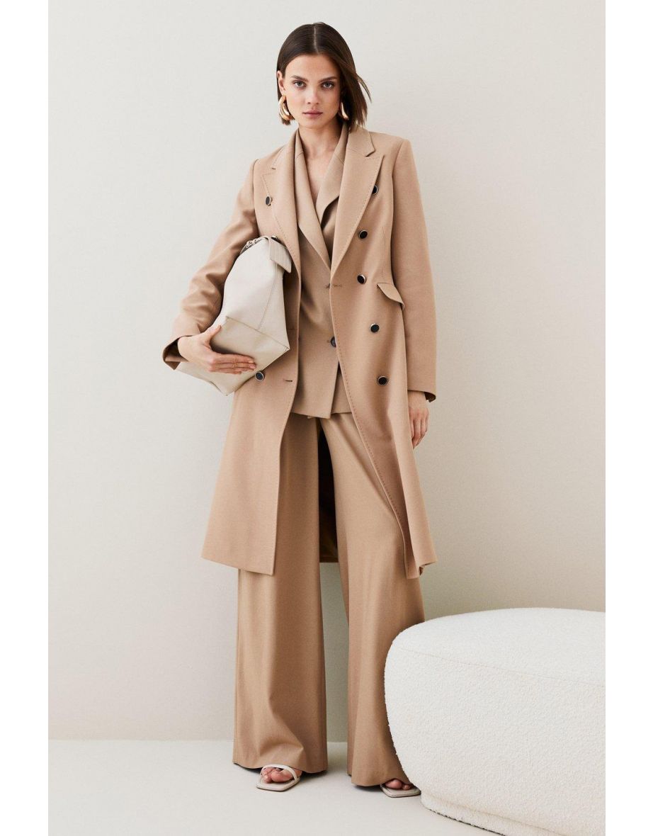 Compact Stretch Double Breasted Coat
