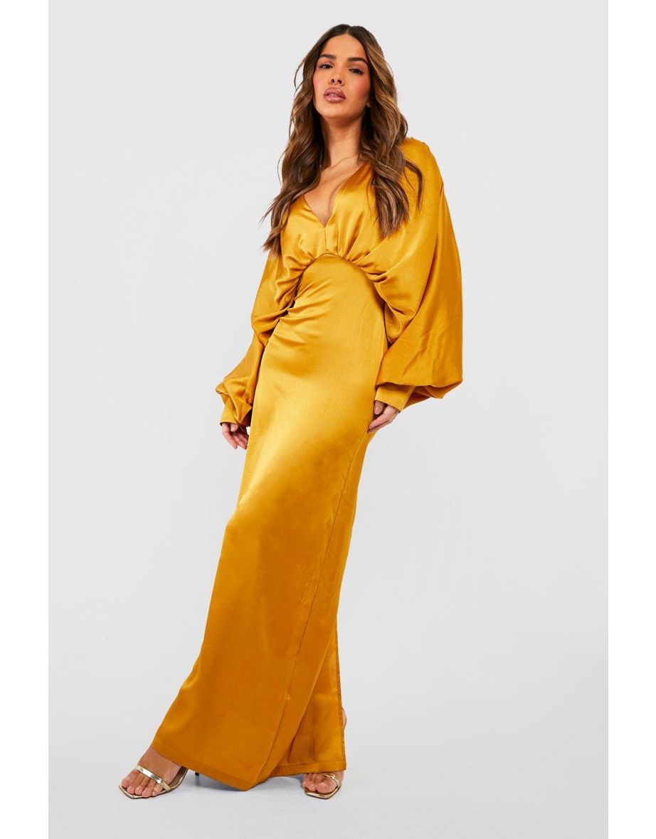 Blouson sleeve maxi outlet dress