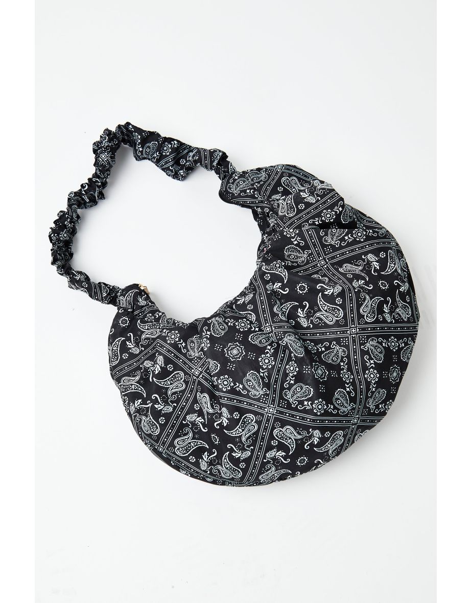 Glamorous Black Bandana Print Shoulder Bag