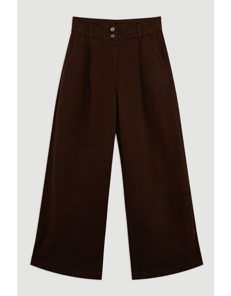 Denim Wide Leg Trousers - 3