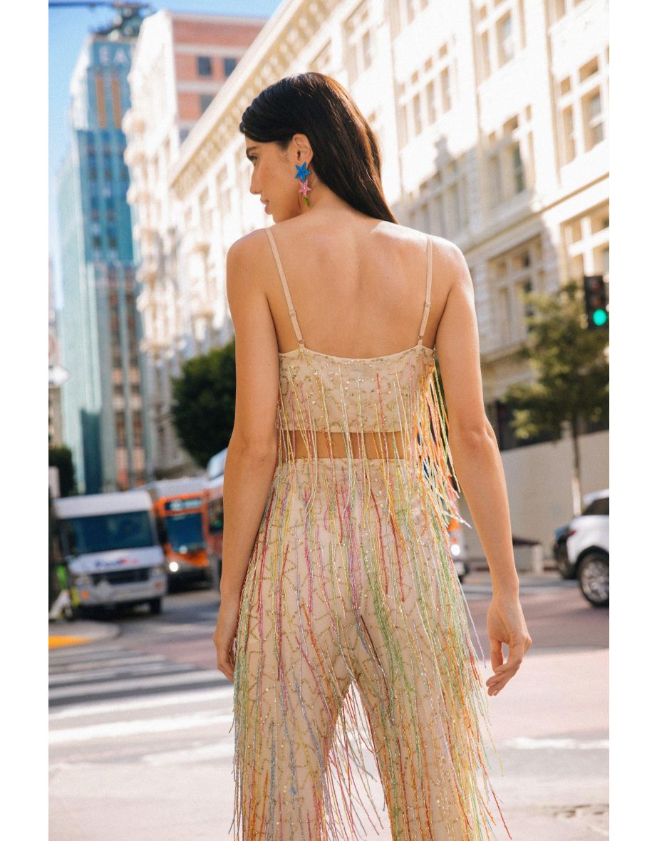 Sequin Tassel Crop Top - 3
