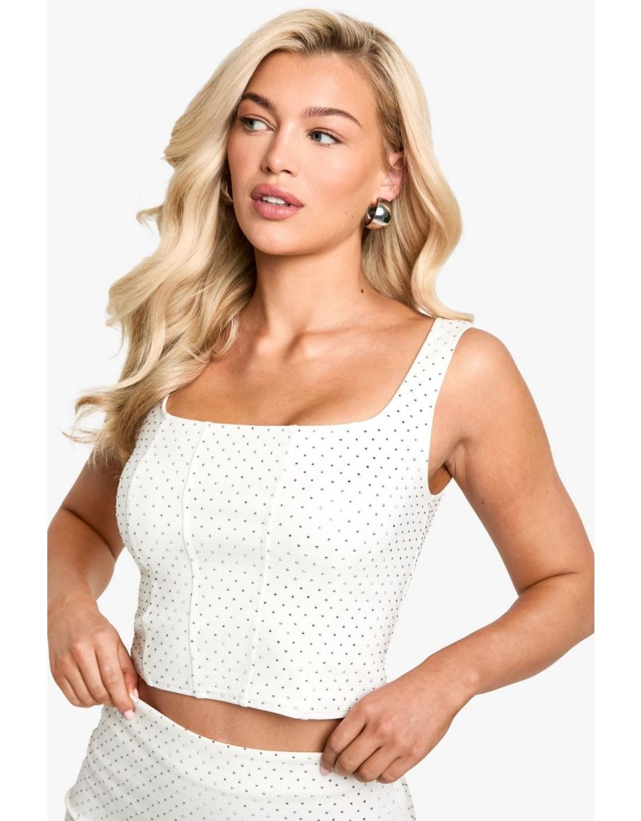 Hot Fix Diamante Corset Top - 3