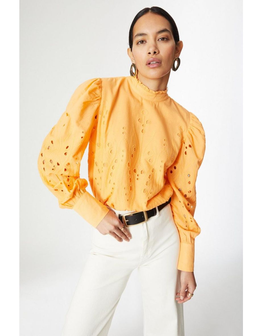 Embroidered Long Sleeve Top - mango