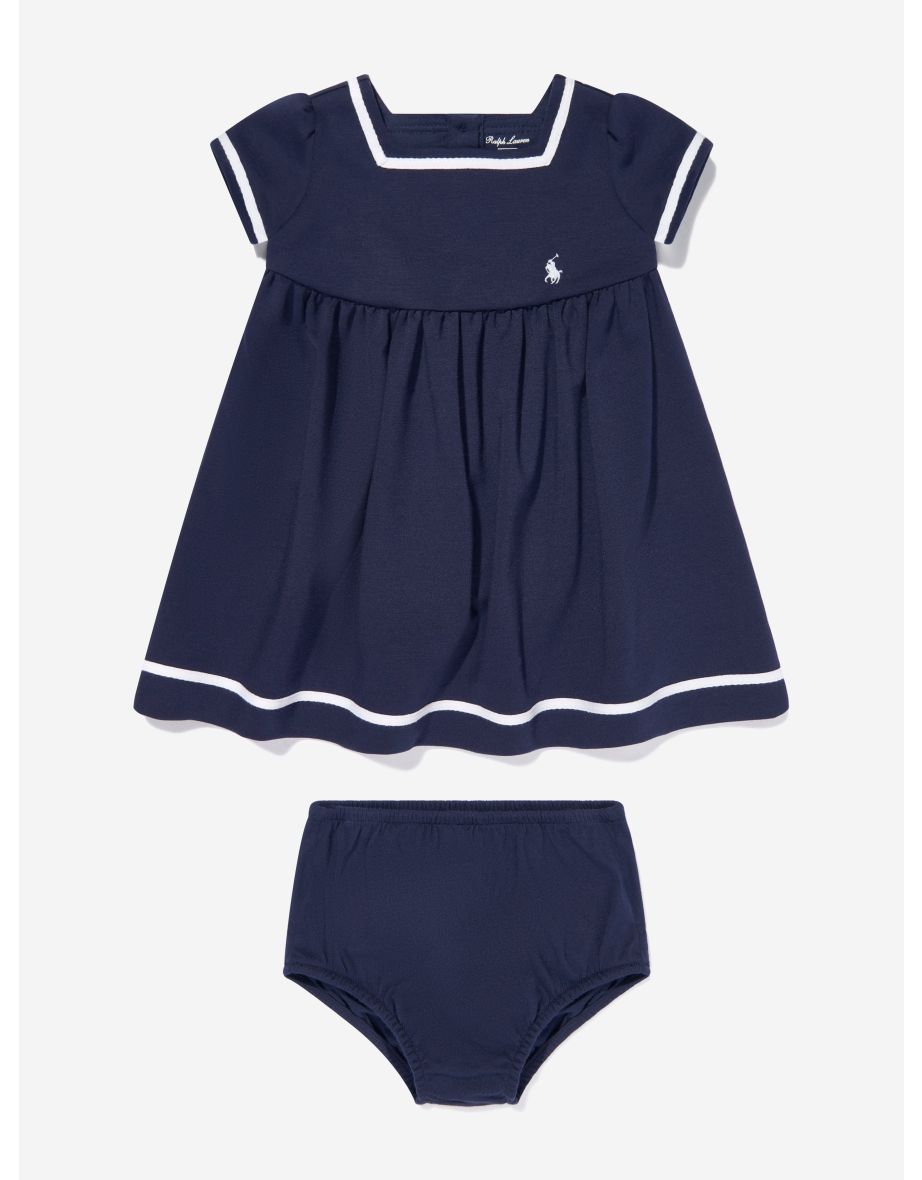 Baby Girls Nautical Dress in Navy