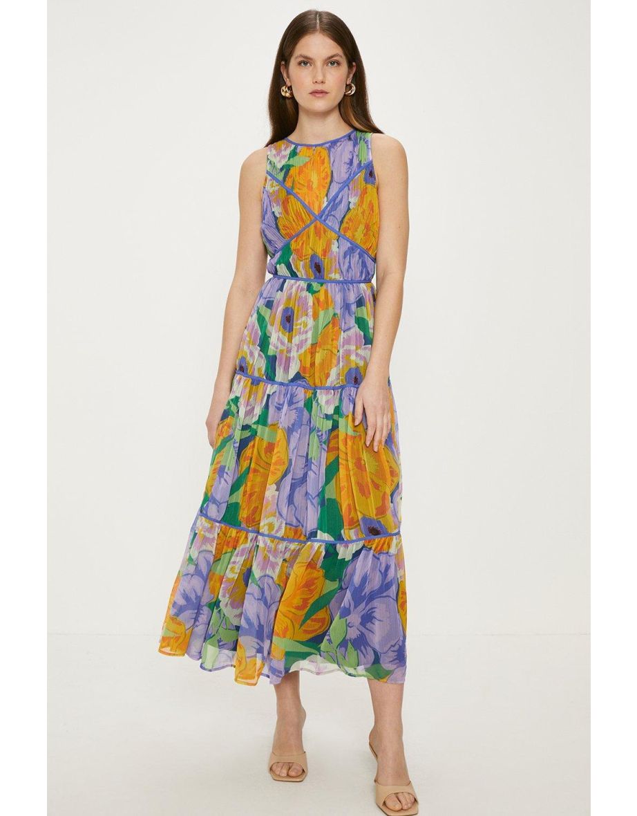 oasis tiered midi dress