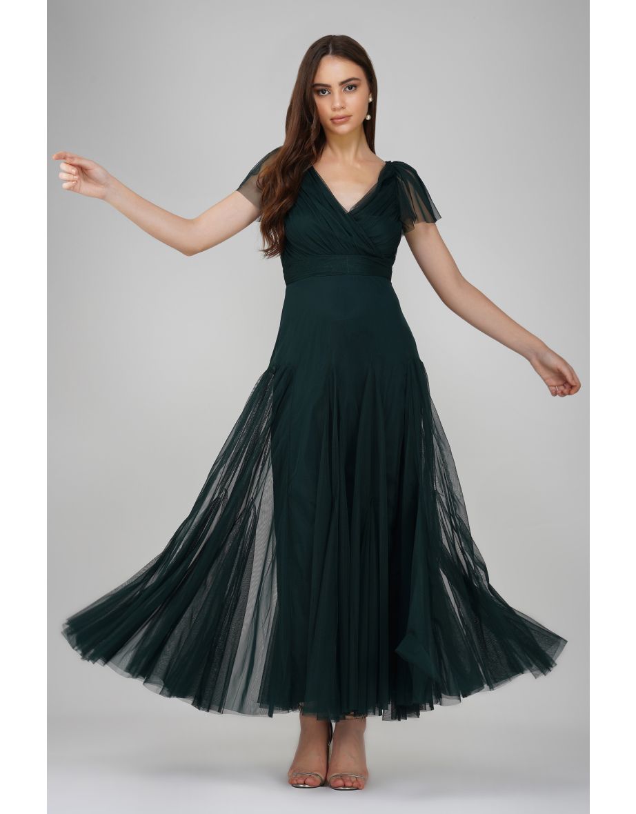 Gally Maxi Dress in Emerald Green
