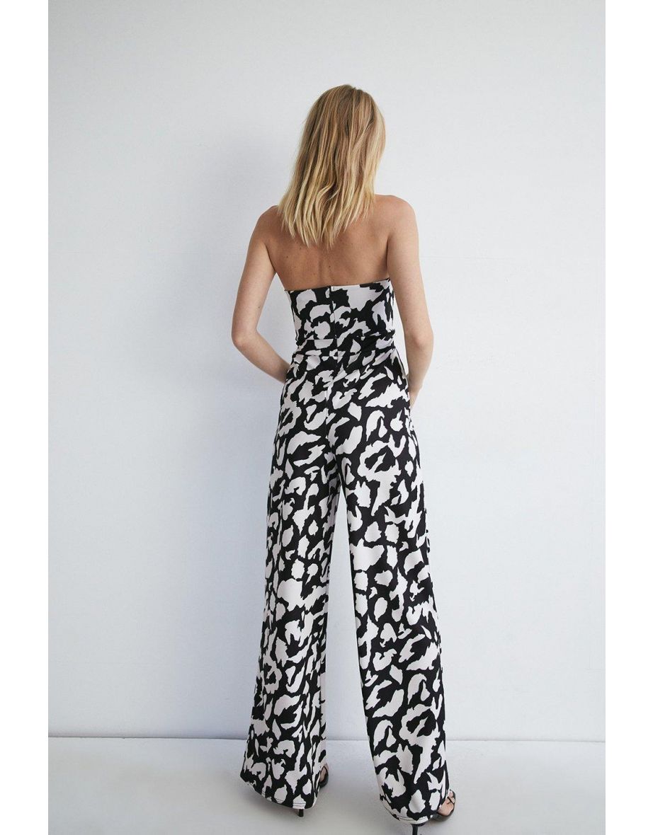 Abstract Bandeau Jersey Crepe Jumpsuit - 2