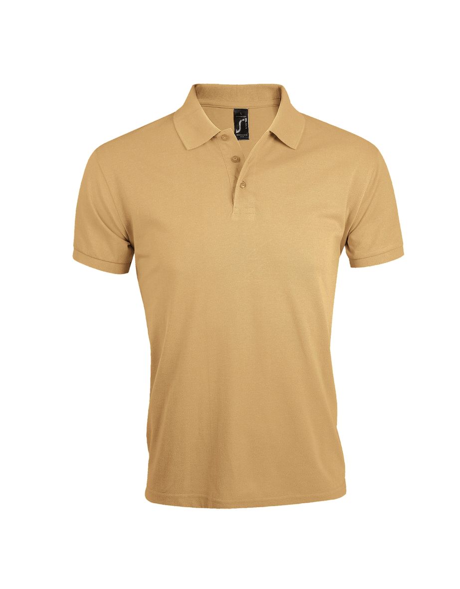 SOLs Mens Prime Pique Plain Short Sleeve Polo Shirt - Sand