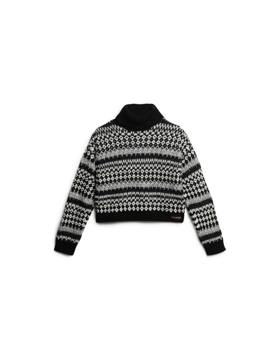 Short Turtleneck Jumper/Sweater in Graphic Print - 5