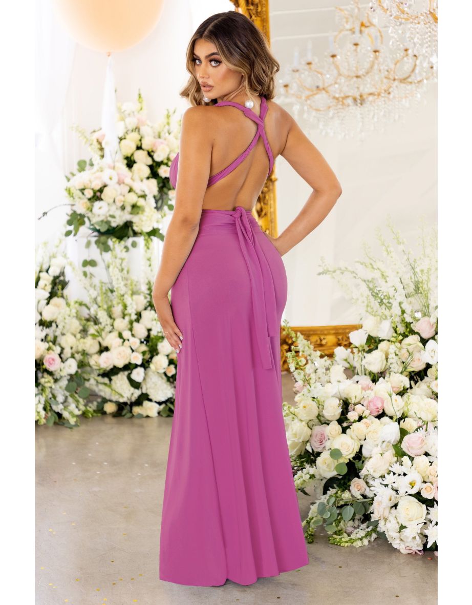 One Of A Kind |  Bridesmaid Orchid Multiway Maxi Dress - 5