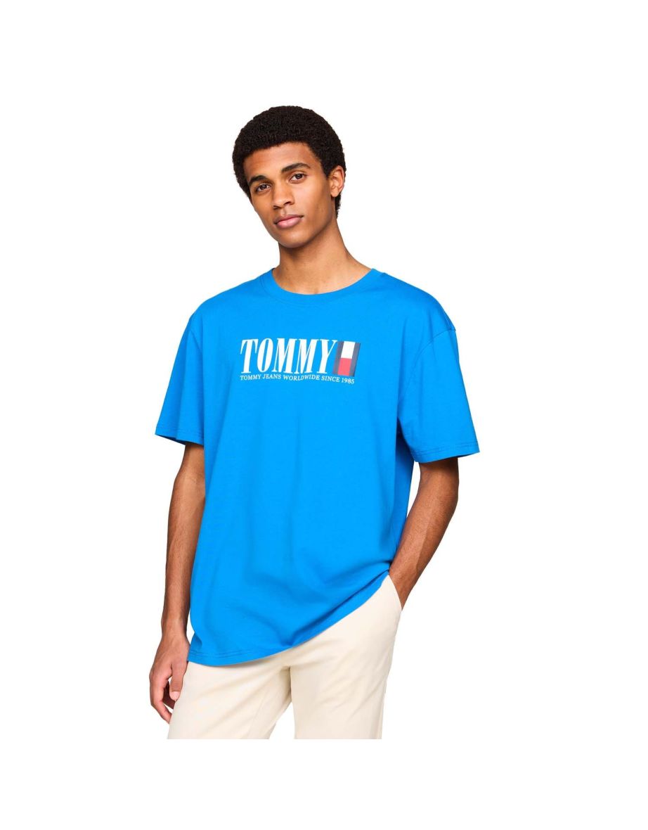 Men's Tommy Hilfiger Tommy Flag Logo T-Shirt in Blue