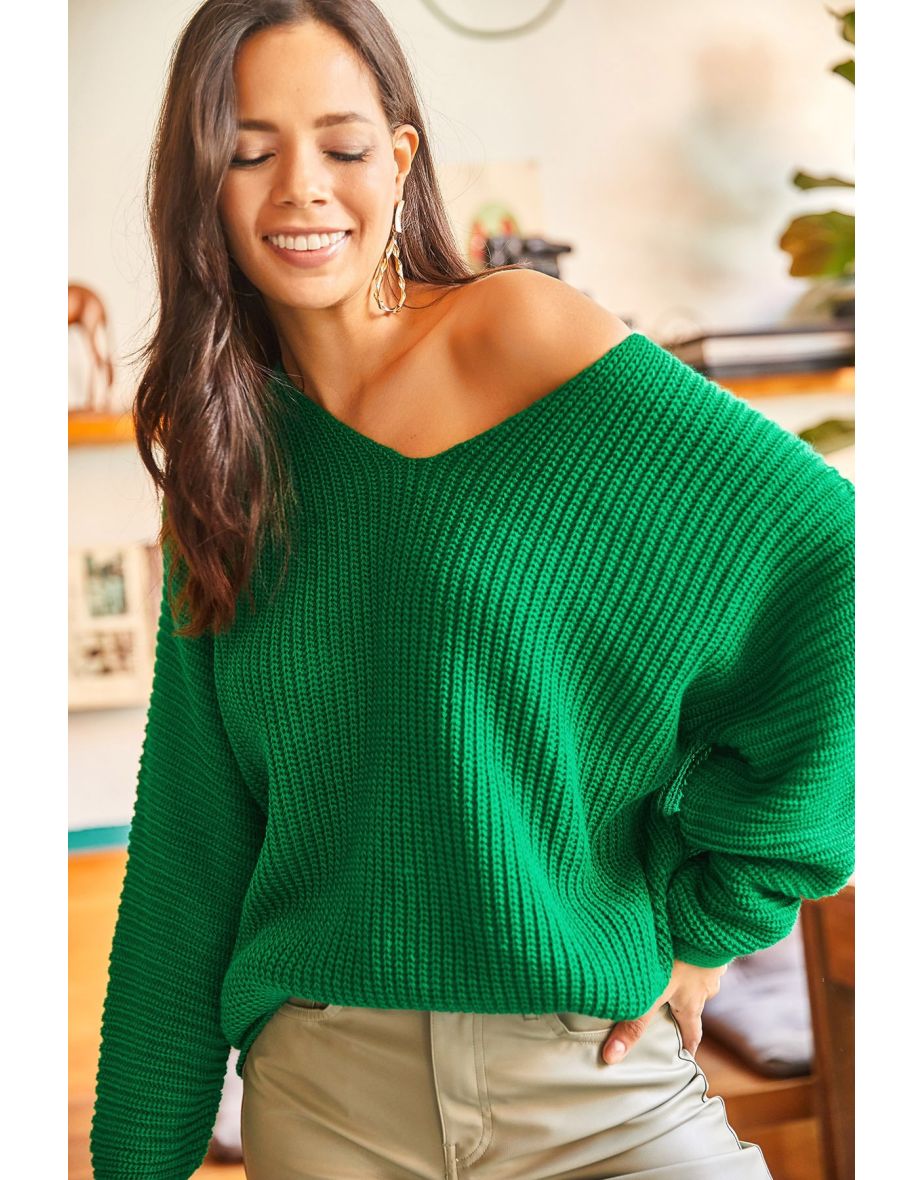 V-Neck Thessaloniki Knit Oversized Knitwear Sweater