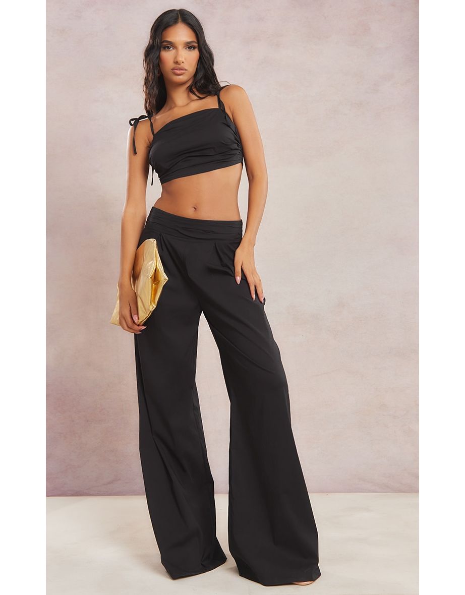 High Waisted Belted Extreme Wide Leg Pants | boohoo