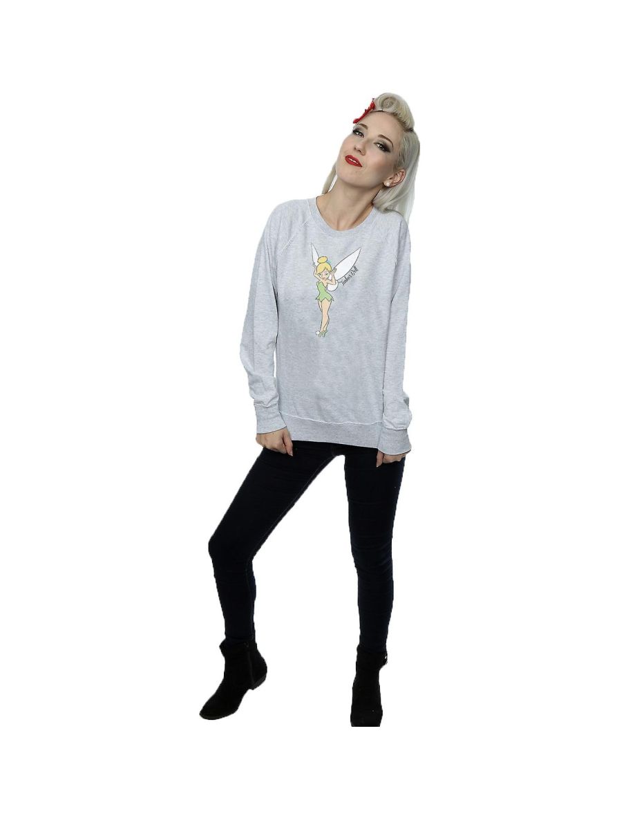 Tinkerbell Womens/Ladies Classic Sweatshirt - Heather Grey - 3