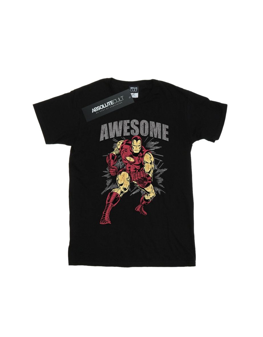 Marvel Girls Awesome Iron Man Cotton T-Shirt - Black - 1