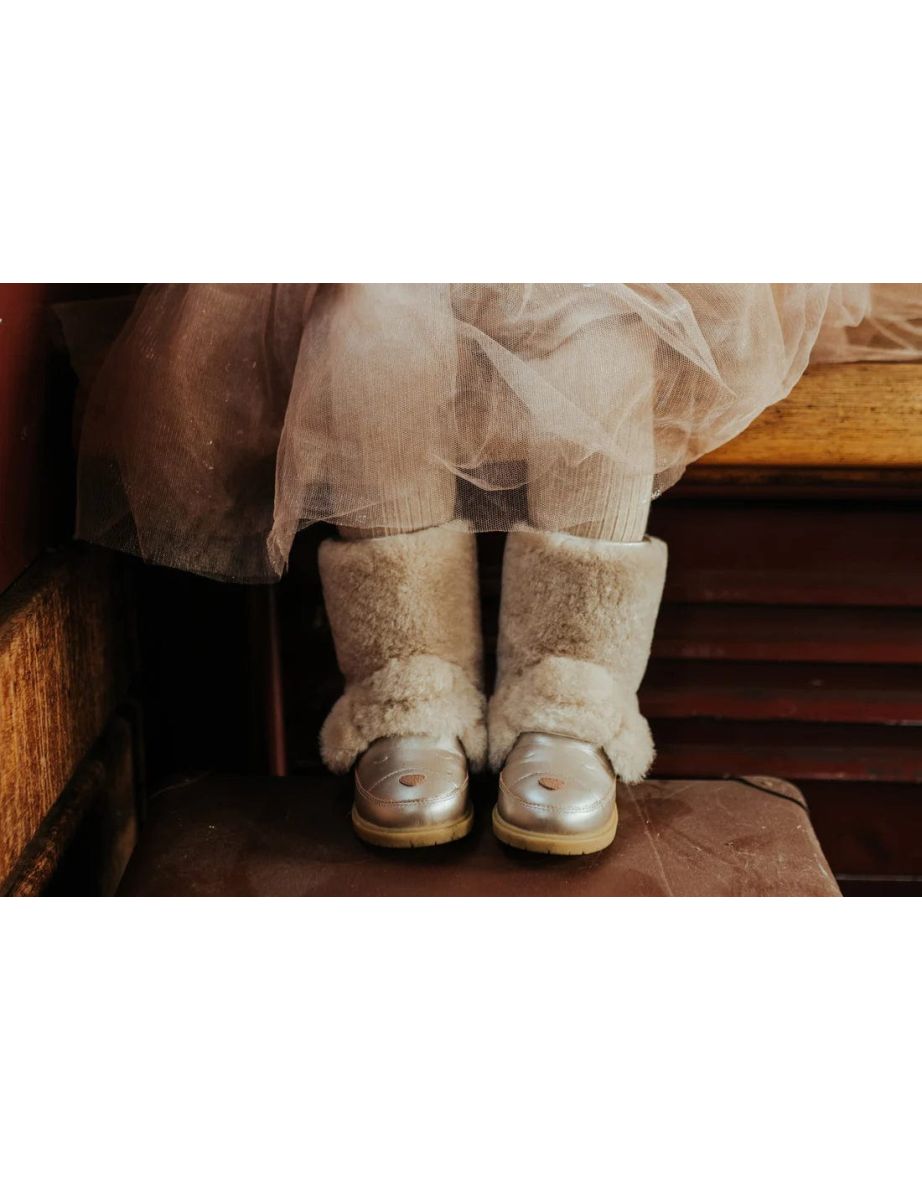 Girls Wadudu Exclusive Poodle Boots in Beige