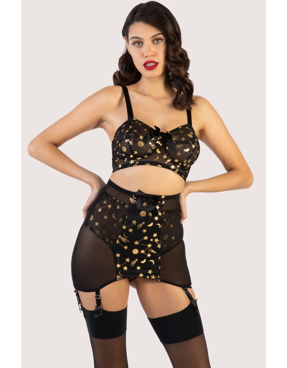 Solar Black and Gold Cosmic Print Girdle
