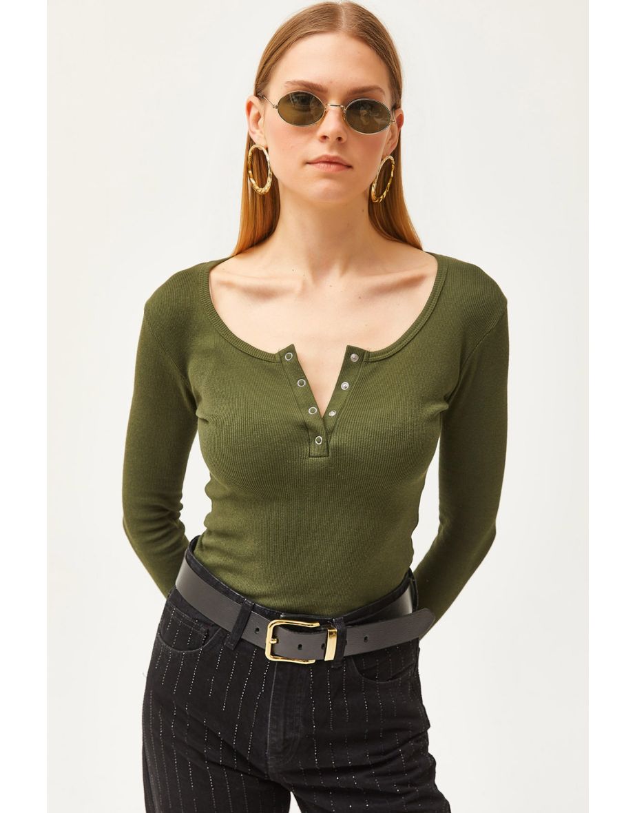 Women's Khaki Patted Camisole Blouse