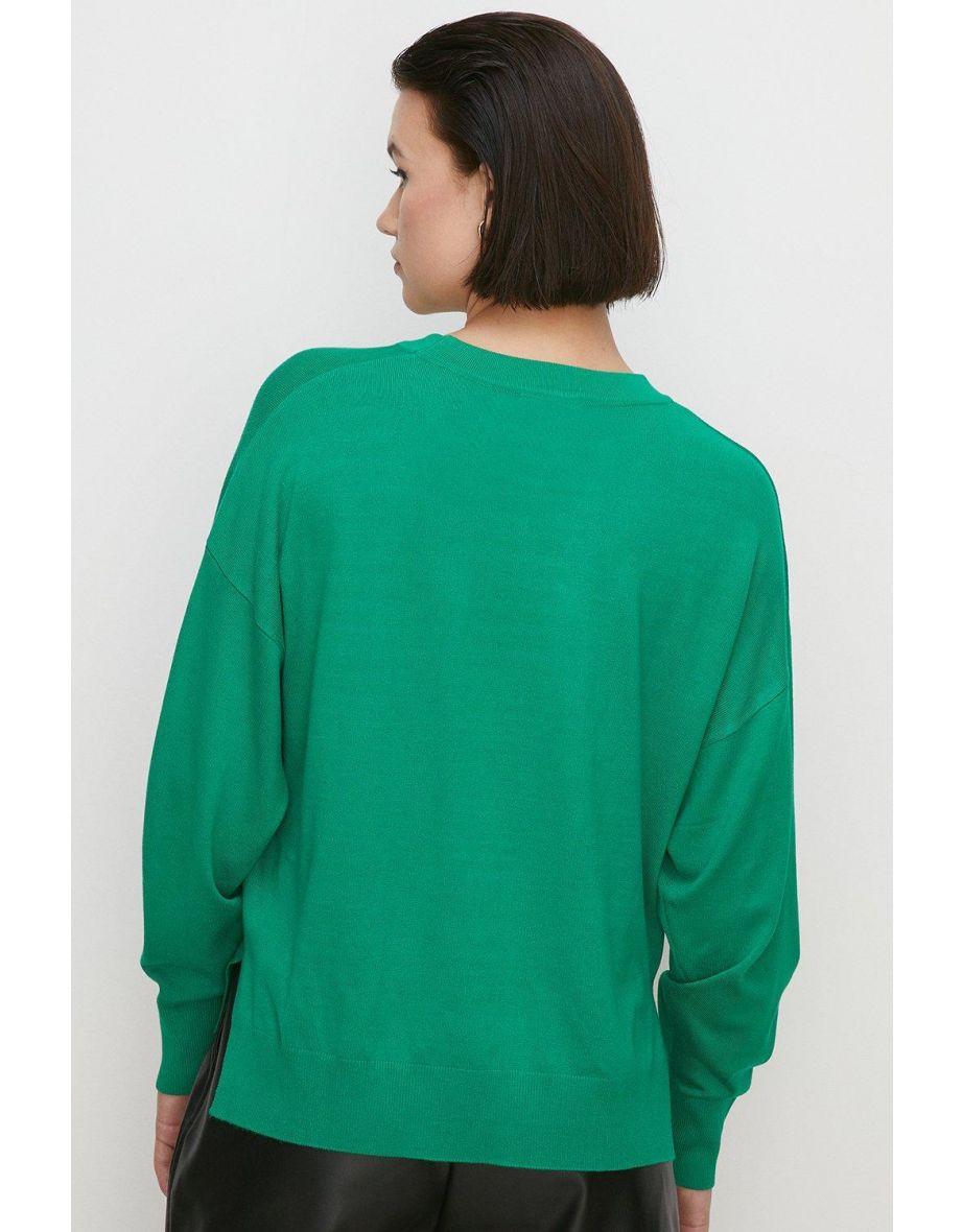 Oasis Green Slouchy Jumper - 2