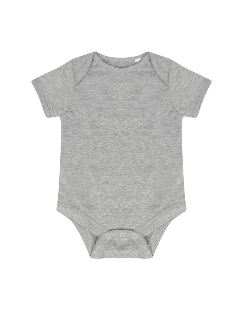 Larkwood Baby Boys/Girls Essential Short Sleeve Bodysuit - Heather Grey - 1