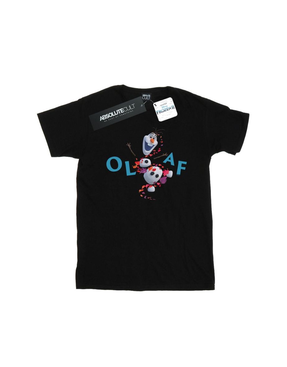 Disney Boys Frozen 2 Olaf Leaf Jump T-Shirt - Black - 1