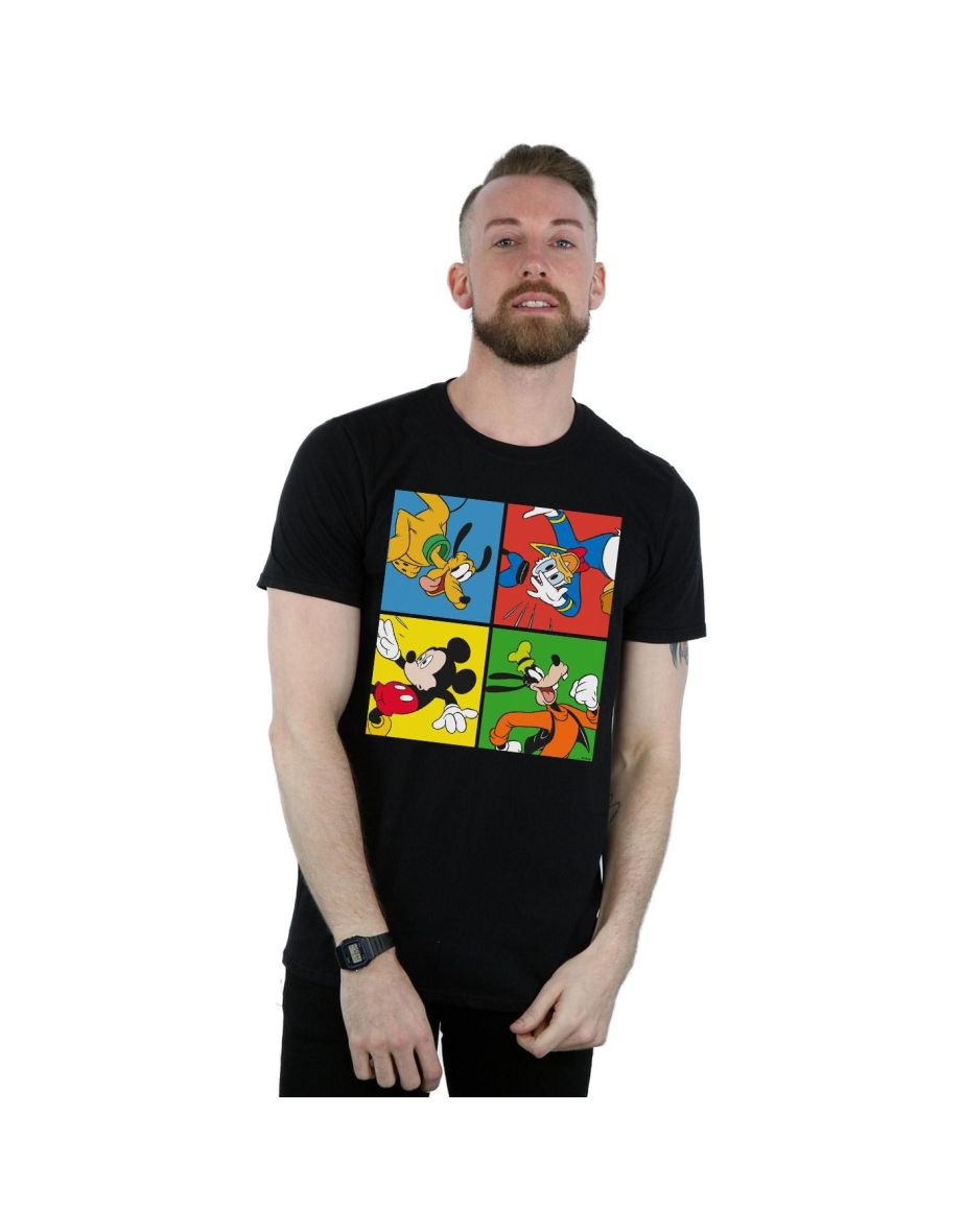Disney Mens Mickey Mouse Friends T-Shirt - Black