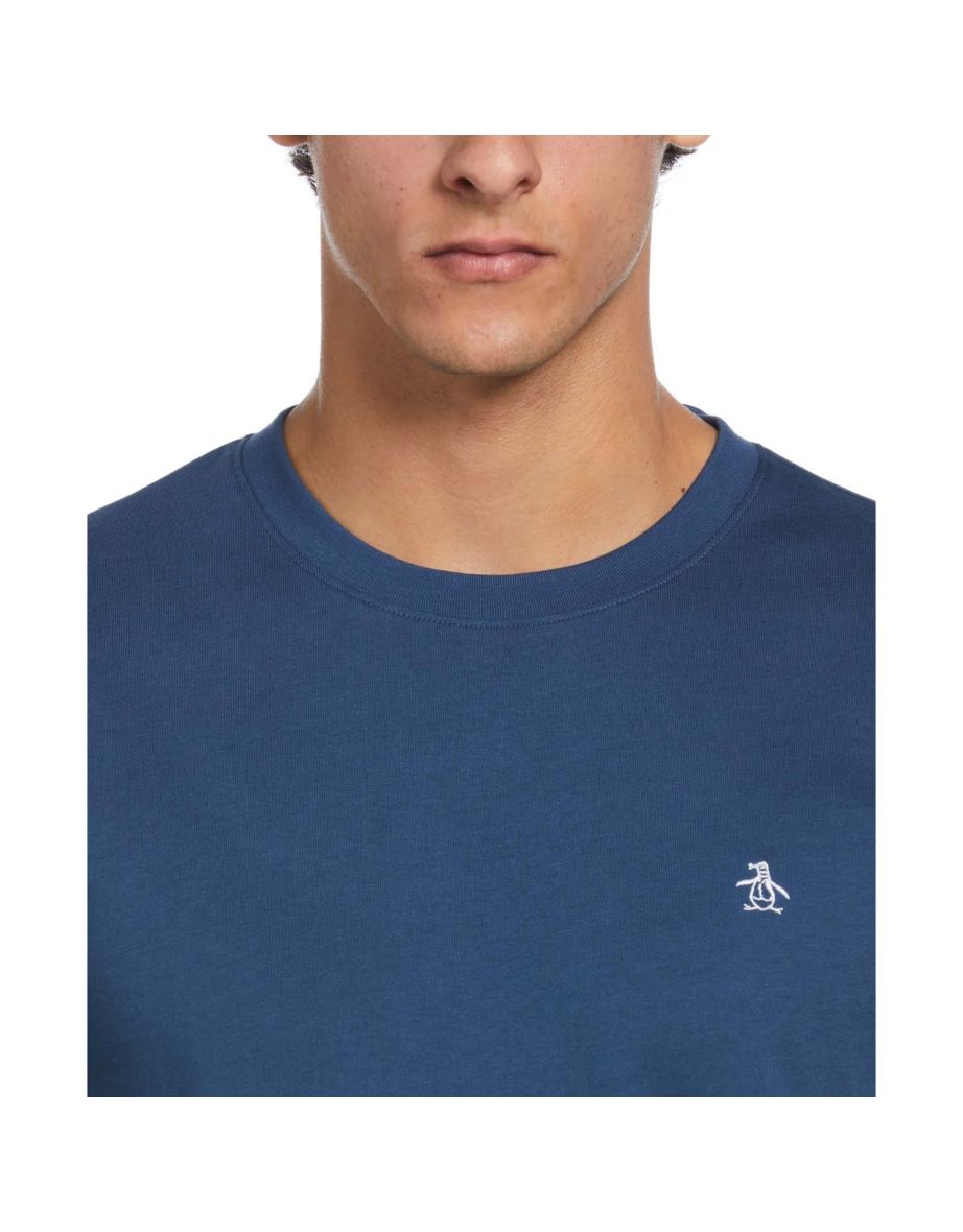 Men's Original Penguin Embroidered Logo Pete T-Shirt in Blue - 2
