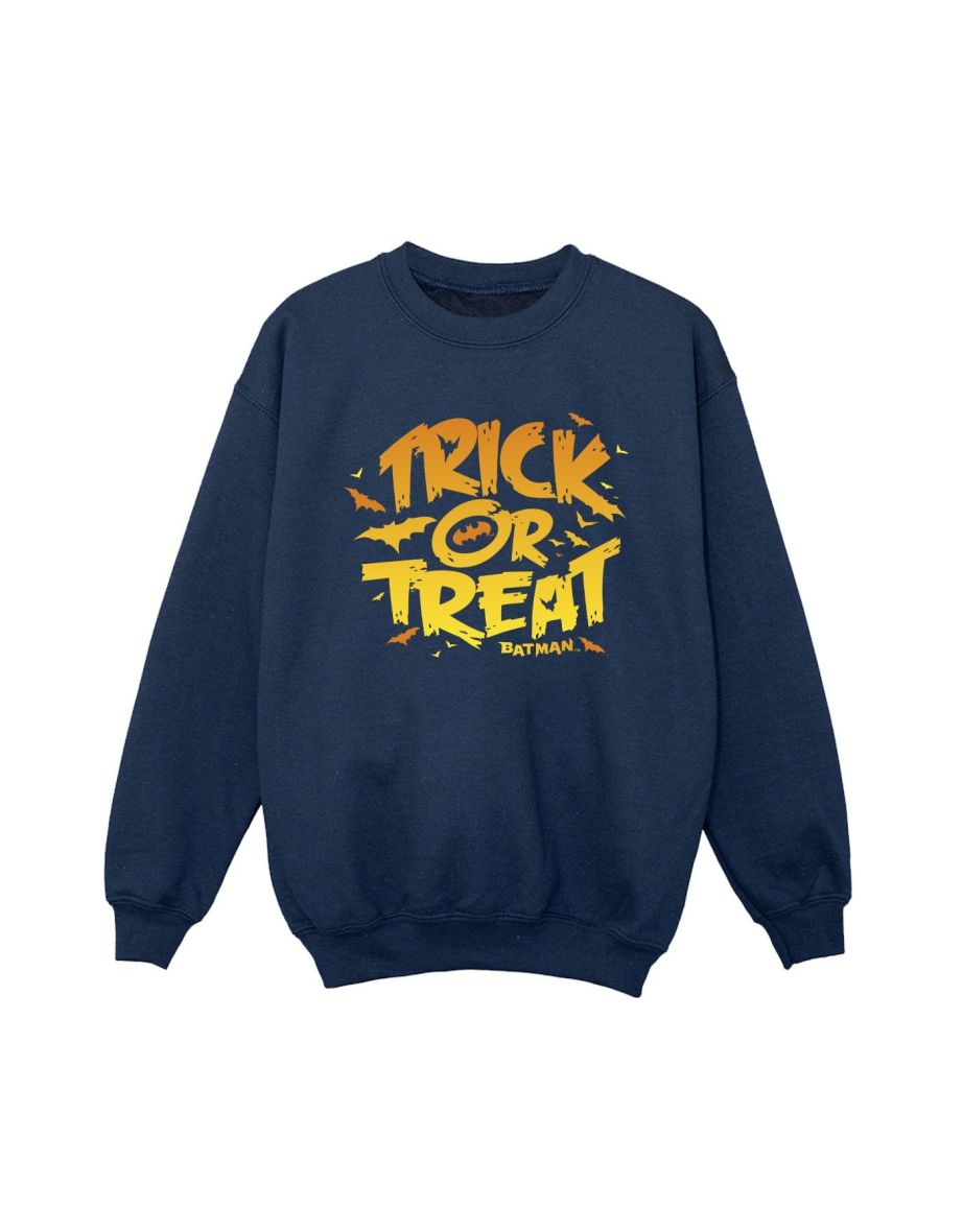 DC Comics Boys Batman Trick Or Treat Sweatshirt - Navy Blue