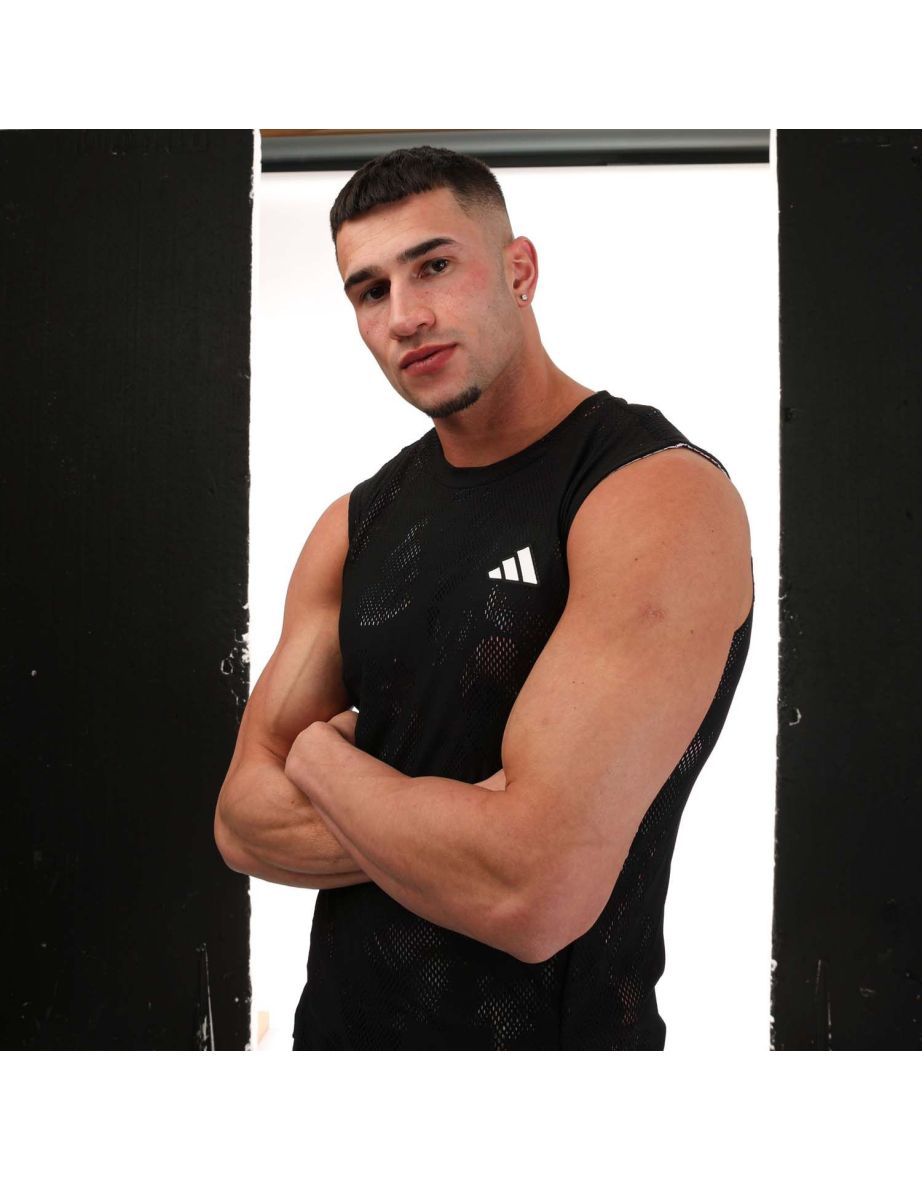 Men's adidas Melbourne Tennis Sleeveless T-Shirt in Black - 3