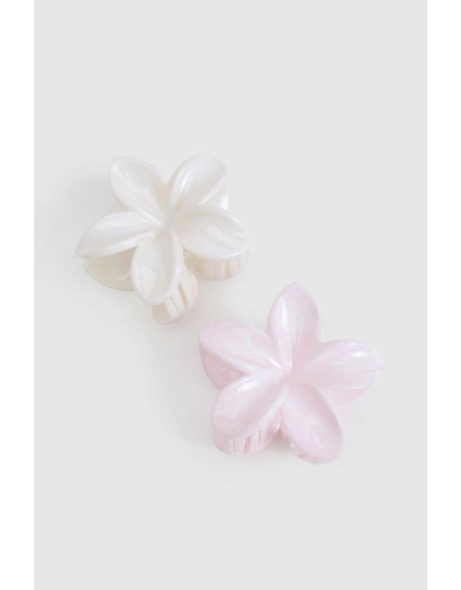 Marbled Large Flower Hair Clip 2 Pack - multi