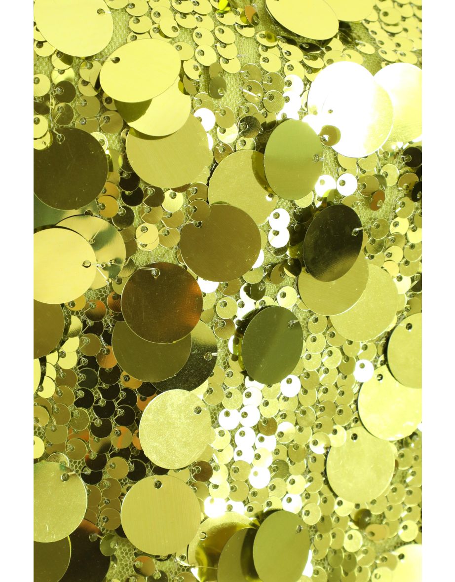Lime Green Disc Sequin Crop Top - 4