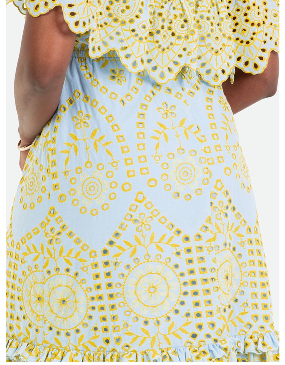 Maya Broderie Bardot Midi Dress - 4