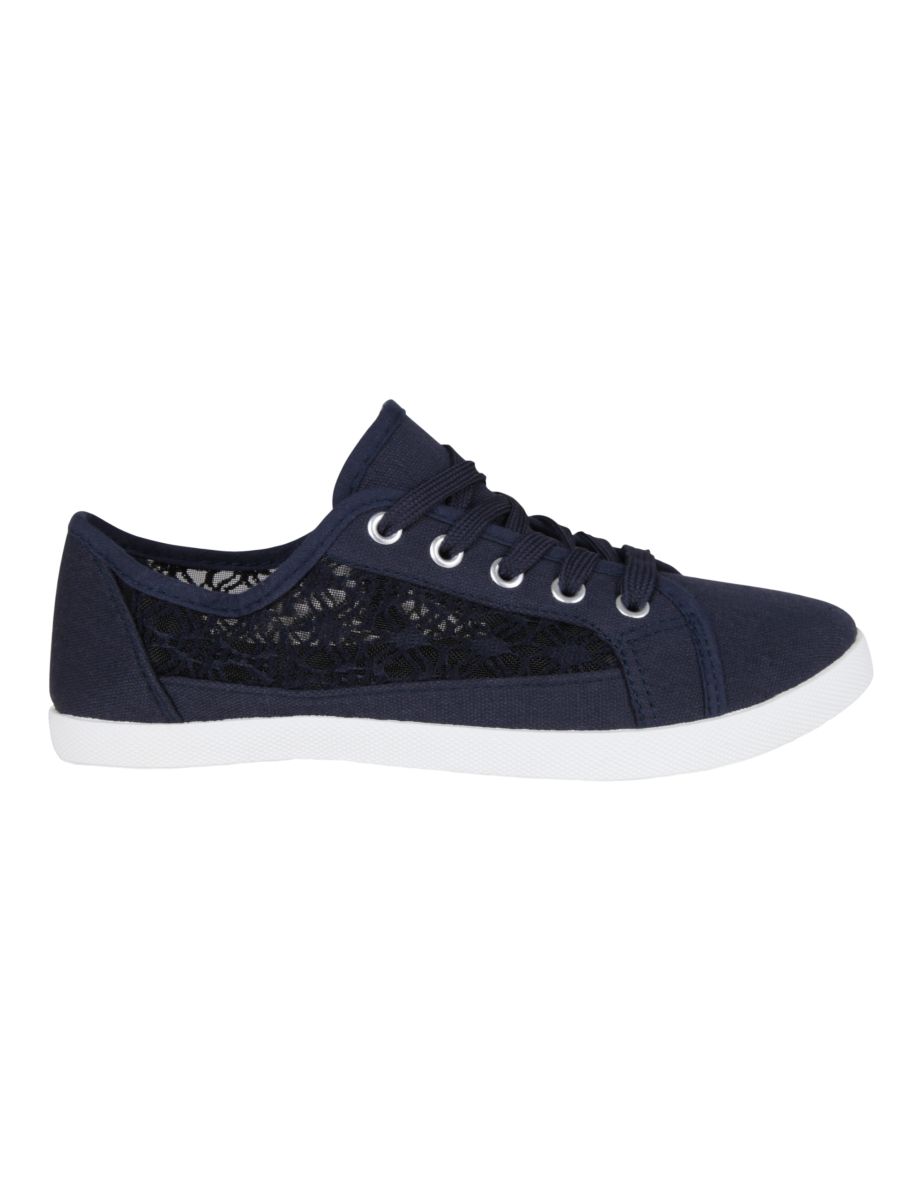 Crochet & Mesh Plimsoll Trainers