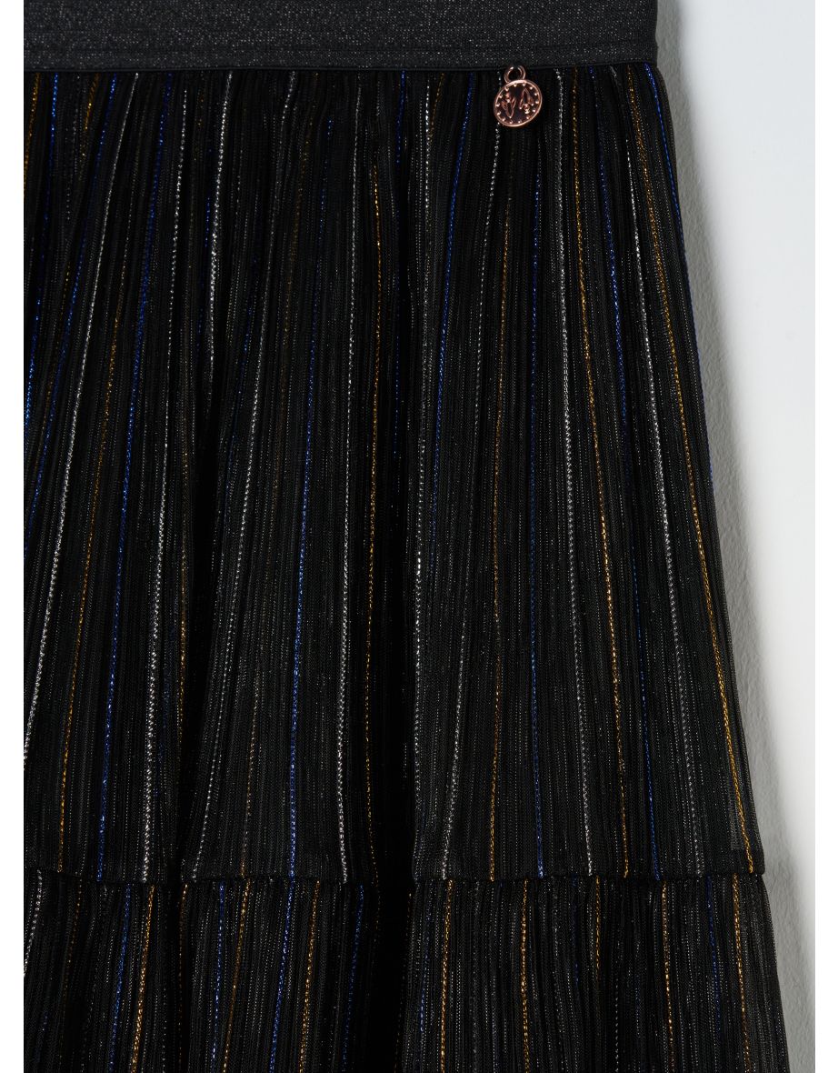 Lacy Black Midi Skirt - 4