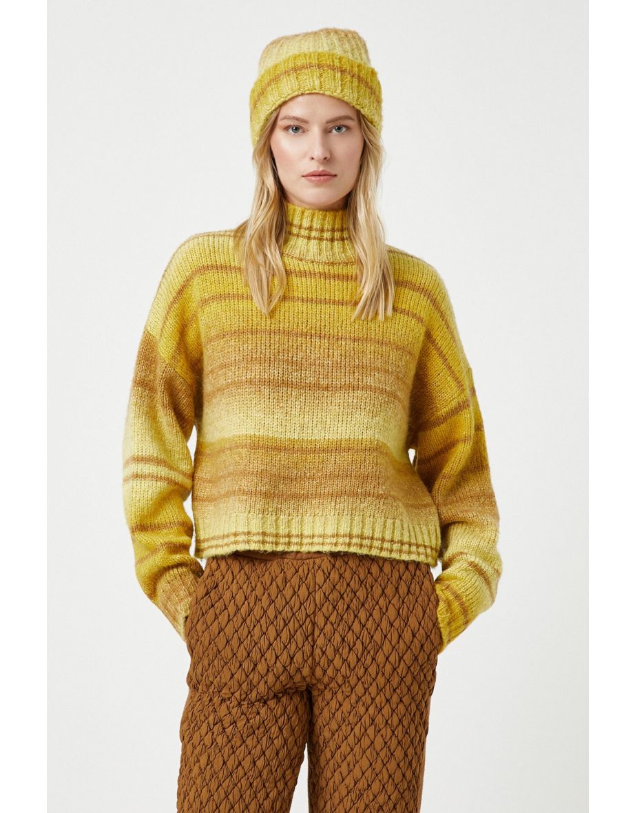 Women's Yellow Striped Sweater