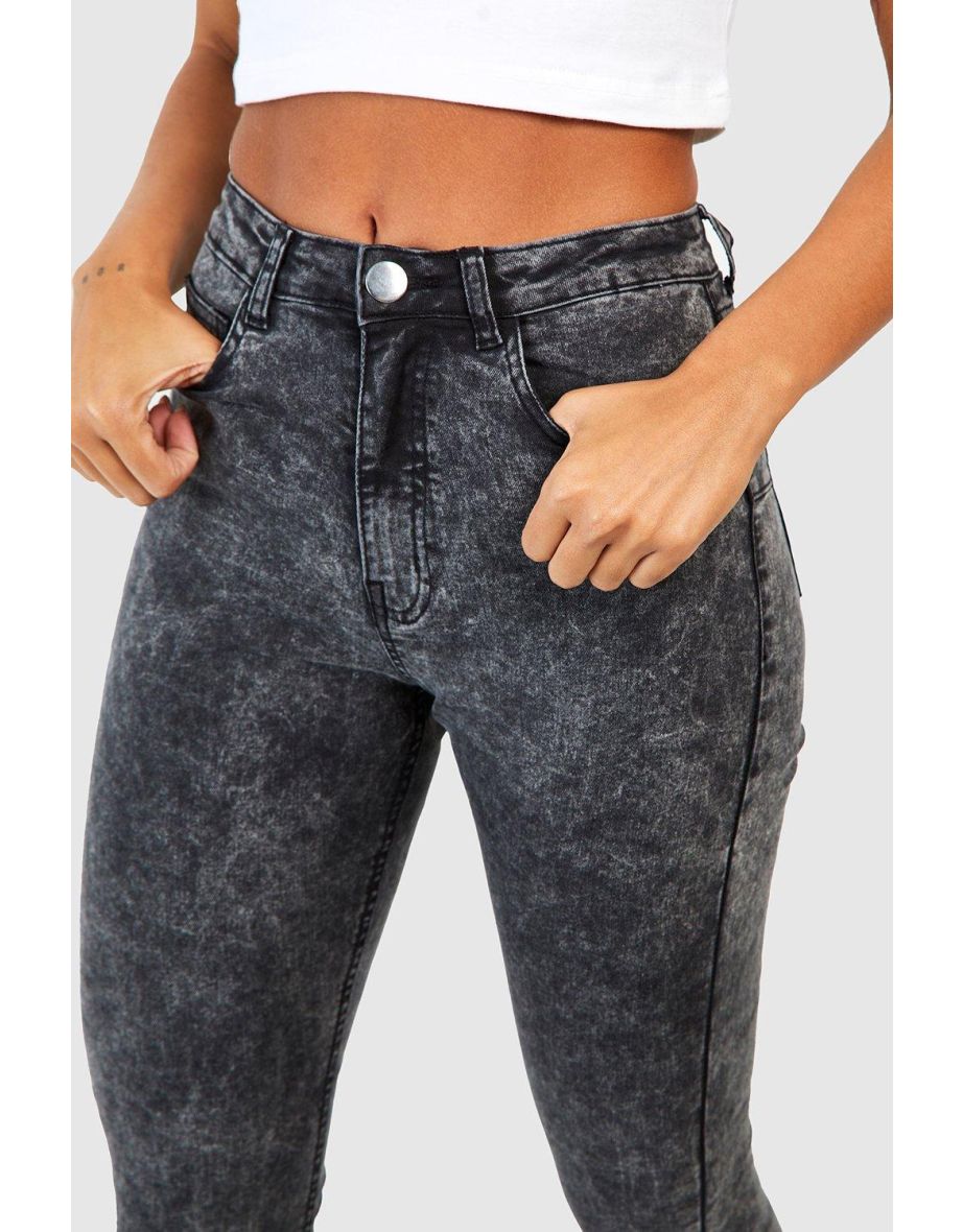 Butt Shaper High Rise Skinny Jeans - washed black - 3