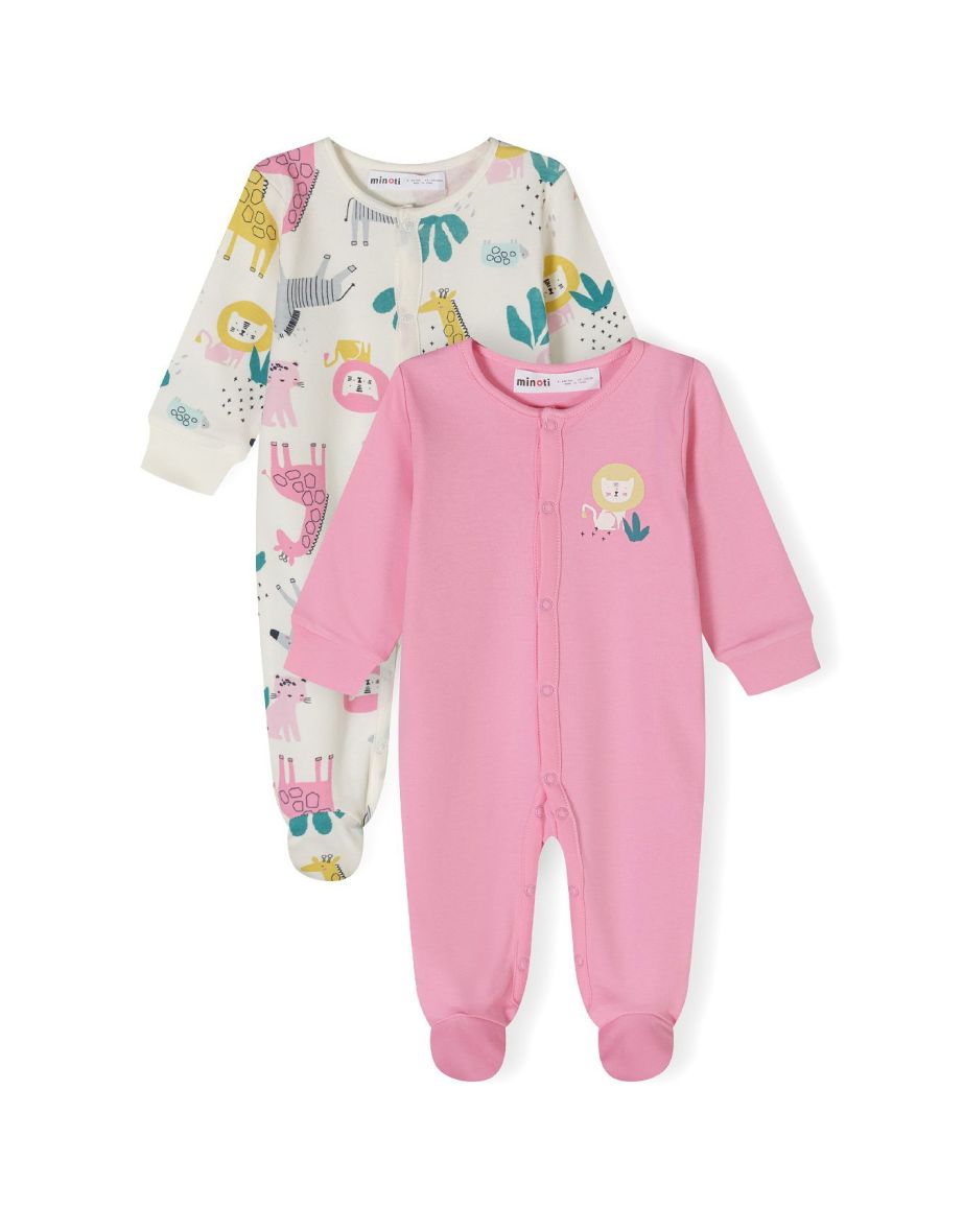 Girls 2 Pack Long Sleeve Sleepsuits