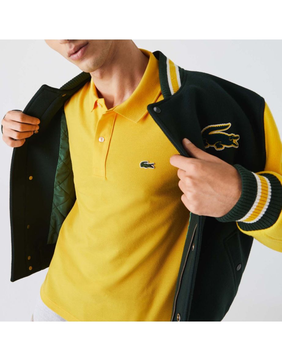 Men's Lacoste Slim Fit L.12.12 Piqué Polo Shirt in Yellow - 5