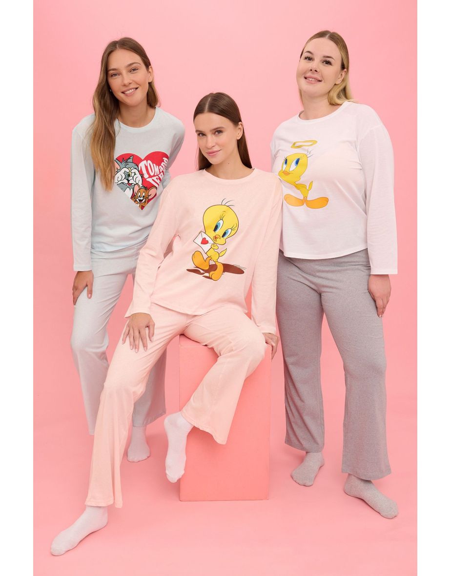 Tweety Licensed Pink 100% Cotton Knitted Pajama Set