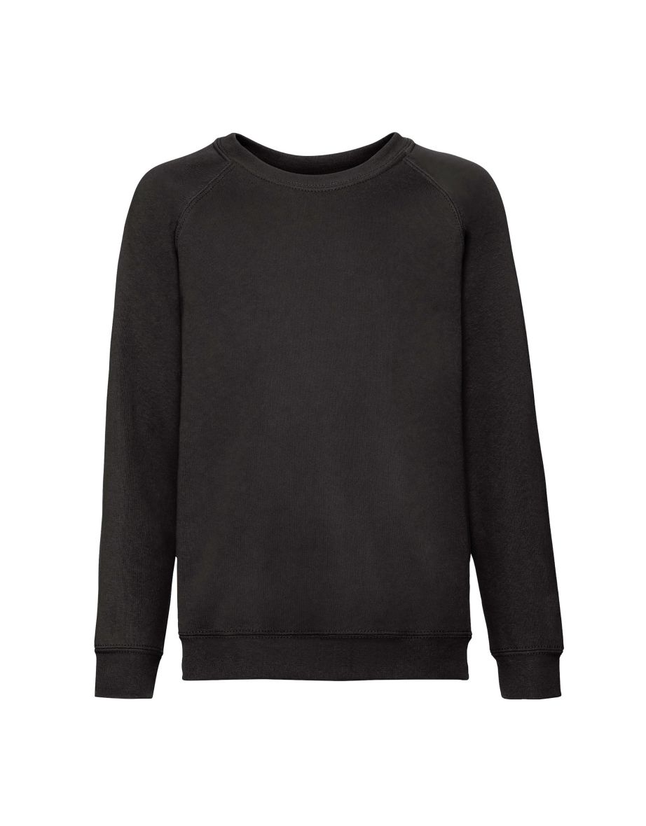 Fruit of the Loom Childrens/Kids Classic Raglan Sweatshirt - Black
