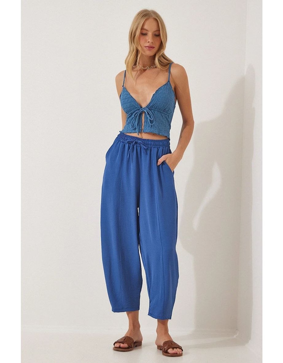 Pants - Navy blue - Carrot pants