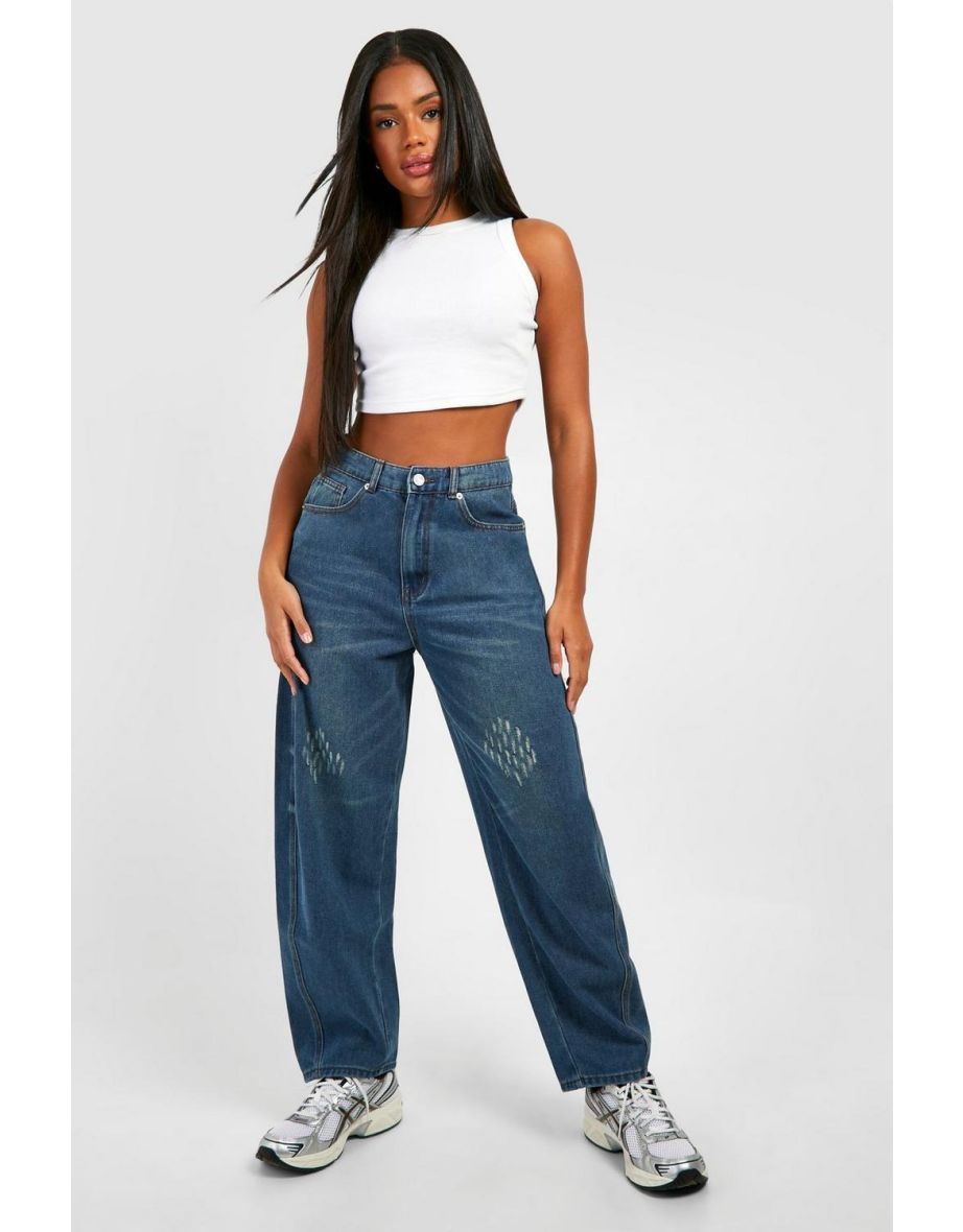 Mid Rise Carrot Fit Jeans - vintage blue