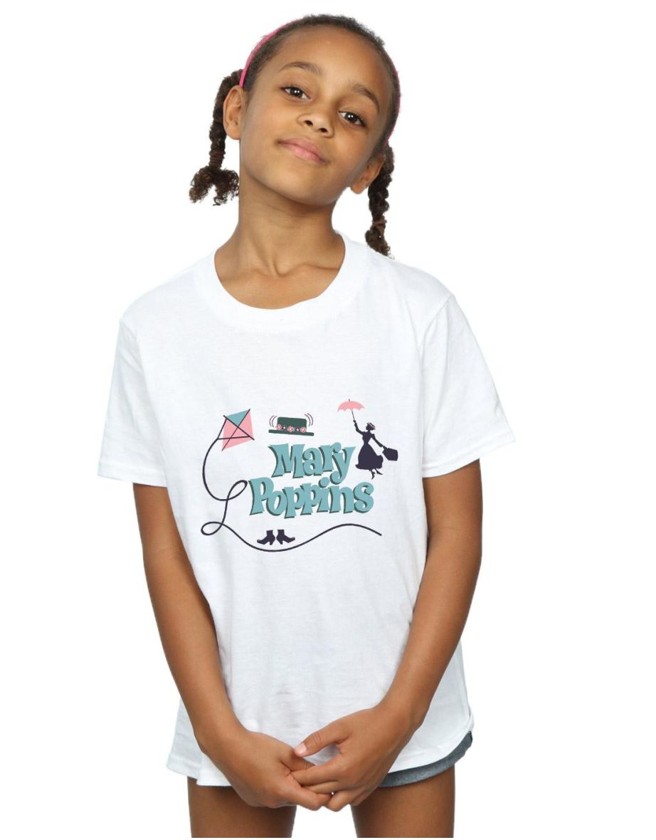 Mary Poppins Girls Logo T-Shirt - White