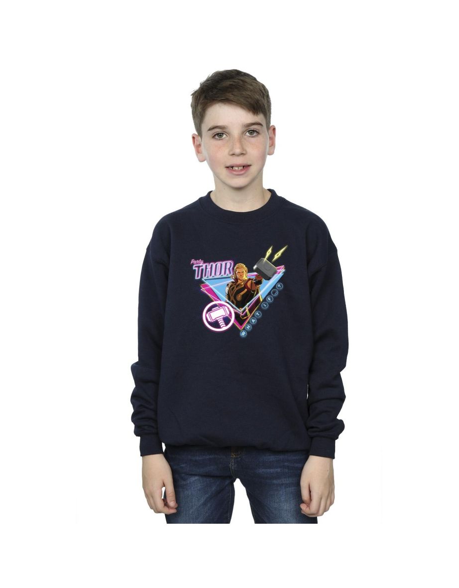 Marvel Boys What If Party Thor Alt Sweatshirt - Navy Blue